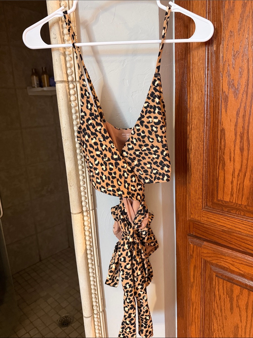 Aerie Leopard Print wrap tie one piece swimsuit